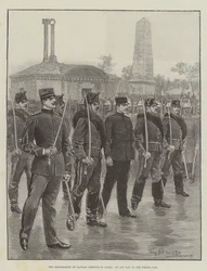 La degradación del Capitán Dreyfus en París, en su camino hacia el furgón de la prisión